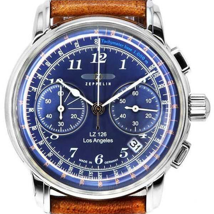 Orologio da uomo Zeppelin LZ126 Los Angeles cronografo quadrante blu al quarzo Z76143