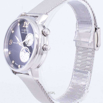 Zeppelin Series Luna Moon Phase Germany Made 7637M-3 7637M3 Orologio da donna