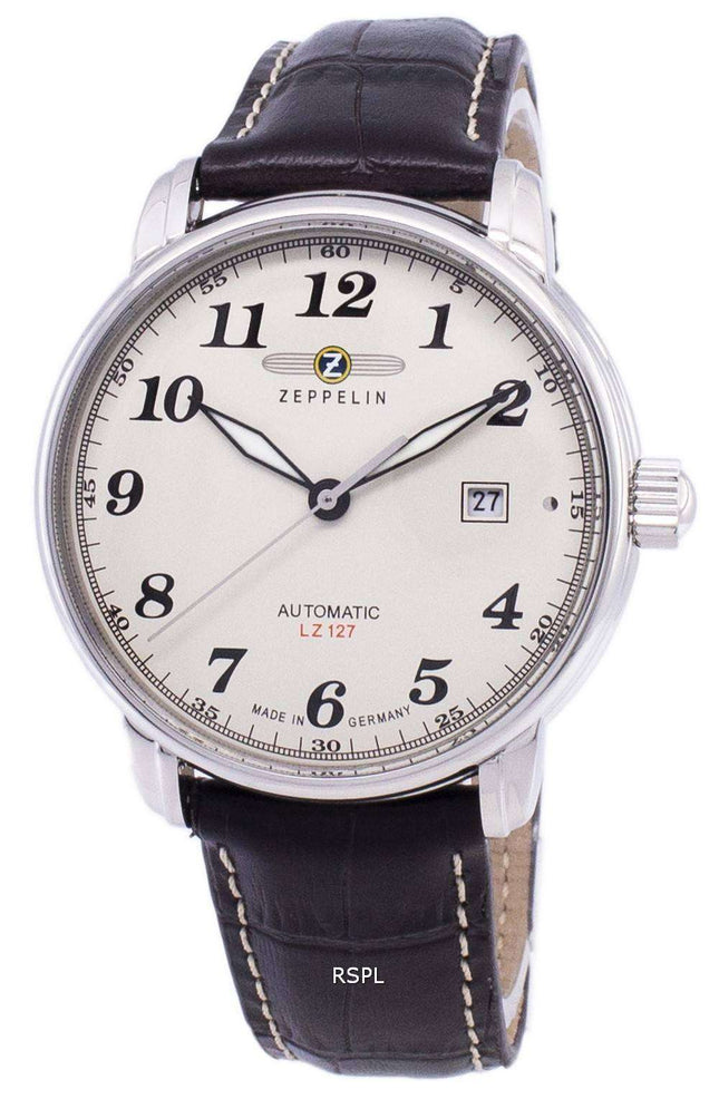 Orologio da uomo ricondizionato Zeppelin Series LZ127 Graf Automatic, prodotto in Germania, 7656-5 76565