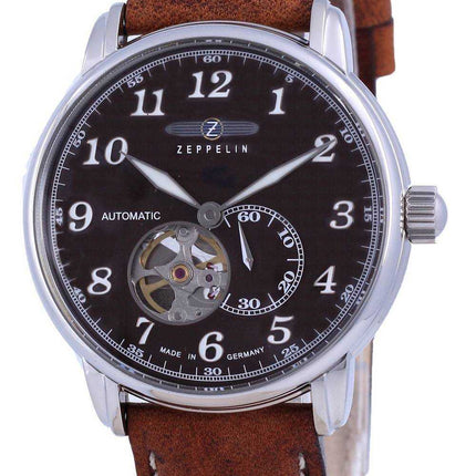 Zeppelin LZ127 Graf Open Heart Leather Automatic 7666-4 76664 Orologio da uomo