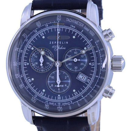 Orologio da uomo Zeppelin 100 Jahre Ed.1 quadrante blu cronografo al quarzo 7680-3 76803