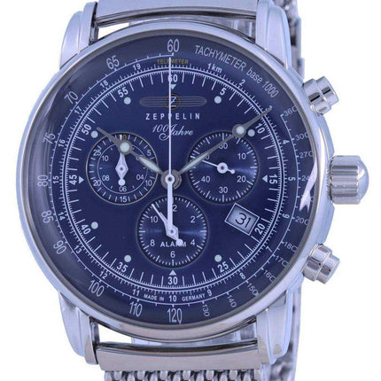Orologio da uomo Zeppelin 100 Jahre Ed.1 quadrante blu cronografo al quarzo 7680M-3 7680M3