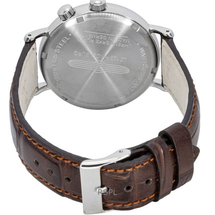 Orologio da uomo Zeppelin Hindenburg con cinturino in pelle marrone e quadrante beige al quarzo 80445