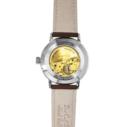 Orologio da uomo Zeppelin LZ129 Hindenburg con cinturino in pelle, quadrante beige e movimento automatico, modello 80565.