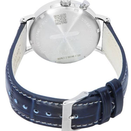 Orologio da uomo Zeppelin LZ 129 Hindenburg con cinturino in pelle, fasi lunari, quadrante bianco, al quarzo, 80761, ricondizionato