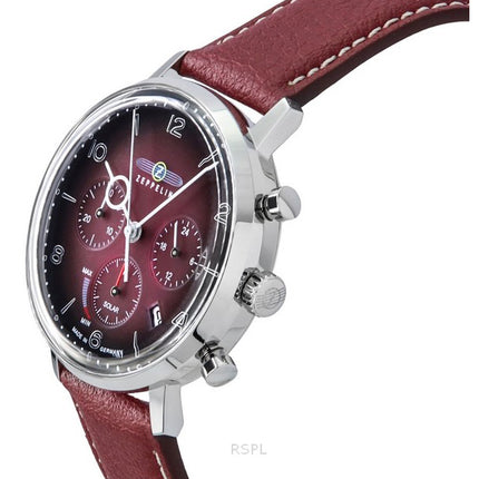 Zeppelin LZ129 Hindenburg Cronografo Cinturino in Pelle Vegana Quadrante Rosso Solare 80862N Orologio da Uomo