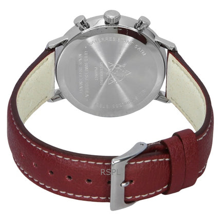 Zeppelin LZ129 Hindenburg Cronografo Cinturino in Pelle Vegana Quadrante Rosso Solare 80862N Orologio da Uomo