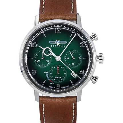 Orologio da uomo Zeppelin LZ129 Hindenburg cronografo quadrante biogranulato verde scuro solare 80864N