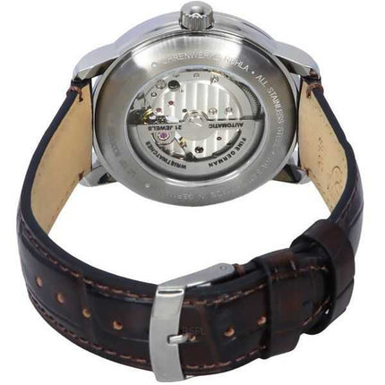 Zeppelin LZ 120 Bodensee cinturino in pelle cuore aperto quadrante verde automatico 81664 orologio da uomo