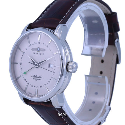 Orologio da uomo Zeppelin Atlantic quadrante beige con cinturino in pelle al quarzo 8442-5 84425
