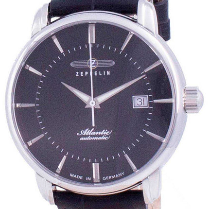 Orologio da uomo automatico Zeppelin Atlantic con quadrante nero 8452-2 84522