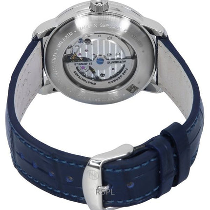 Orologio da uomo Zeppelin Atlantic con cinturino in pelle e quadrante blu automatico 84603