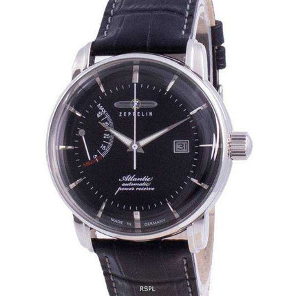 Zeppelin Atlantik quadrante nero cinturino in pelle automatico 8462-2 84622 orologio da uomo