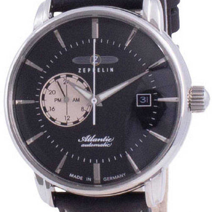 Orologio da uomo automatico Zeppelin Atlantic con quadrante nero 8470-2 84702