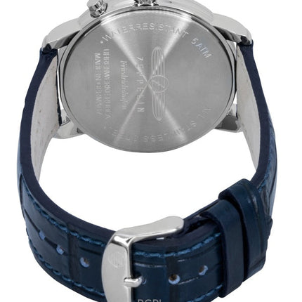 Orologio da uomo Zeppelin Friedrichshafen con cinturino in pelle blu e quadrante blu al quarzo 85363