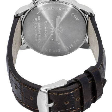 Orologio da uomo Zeppelin Friedrichshafen con cinturino in pelle marrone e quadrante dorato al quarzo 85365