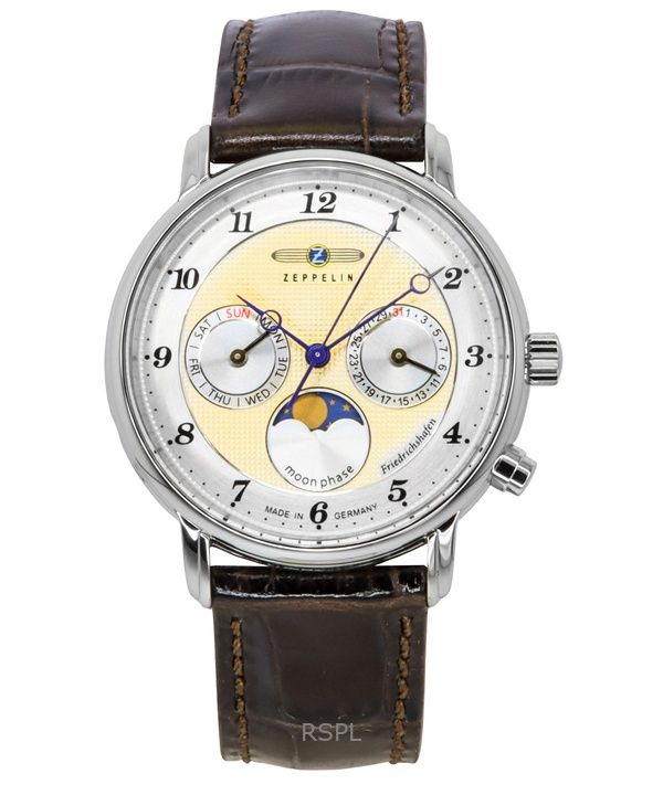 Zeppelin Friedrichshafen cinturino in pelle quadrante oro quarzo 85375 orologio da donna
