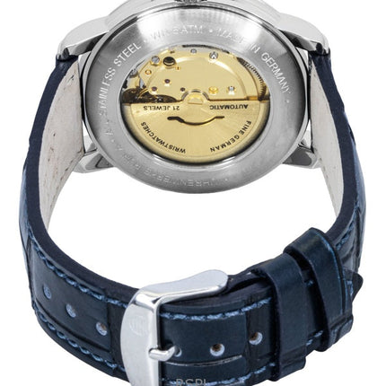Orologio da uomo Zeppelin Friedrichshafen con cinturino in pelle blu e quadrante blu automatico 85623