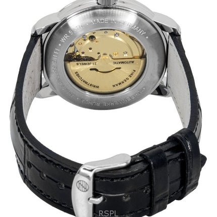 Orologio da uomo Zeppelin Friedrichshafen con cinturino in pelle nera e quadrante argentato, automatico, 85624