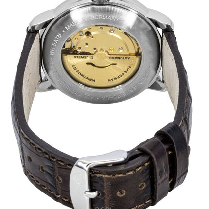 Orologio da uomo Zeppelin Friedrichshafen con cinturino in pelle marrone e quadrante dorato, automatico, 85625