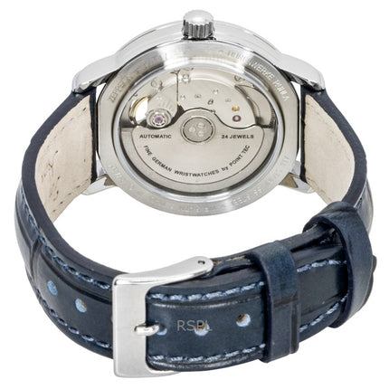 Orologio da uomo Zeppelin Friedrichshafen con cinturino in pelle Open Heart, quadrante argentato, automatico 85671