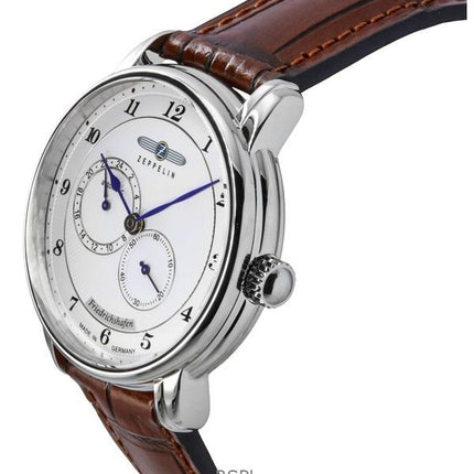 Orologio da uomo Zeppelin Friedrichshafen con cinturino in pelle e quadrante bianco automatico 85681