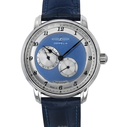 Orologio da uomo Zeppelin Friedrichshafen con cinturino in pelle e quadrante blu automatico 85683