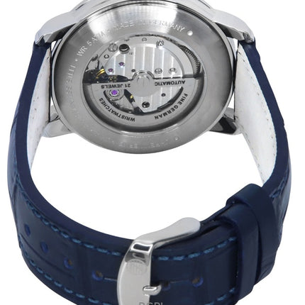 Orologio da uomo Zeppelin Friedrichshafen con cinturino in pelle e quadrante blu automatico 85683