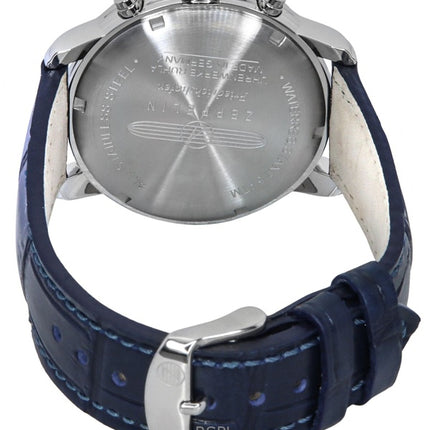 Zeppelin Friedrichshafen Cronografo Cinturino in Pelle Quadrante Blu Quarzo 85843 Orologio da Uomo