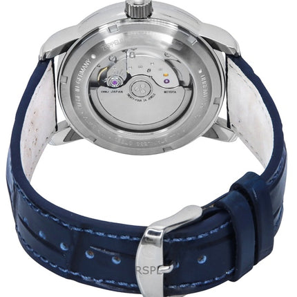 Orologio da uomo Zeppelin Friedrichshafen GMT con cinturino in pelle e quadrante blu automatico 85963