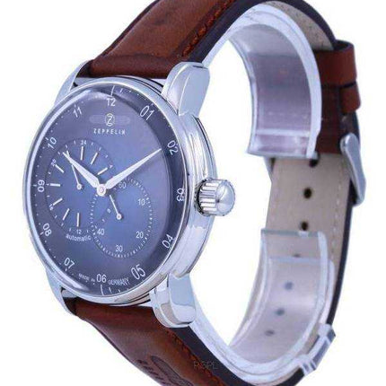 Zeppelin New Captain&#39;s Line quadrante blu cinturino in pelle automatico 8662-3 86623 orologio da uomo