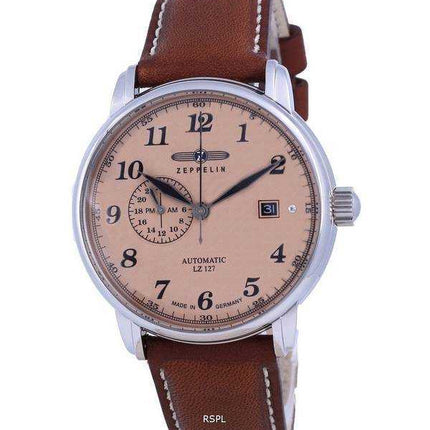 Orologio da uomo Zeppelin LZ127 Graf quadrante beige automatico in pelle 8668-5 86685