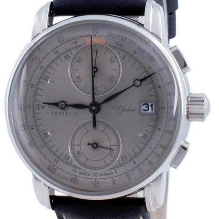 Zeppelin 100 Jahre cronografo quadrante grigio quarzo 8670-0 86700 orologio da uomo