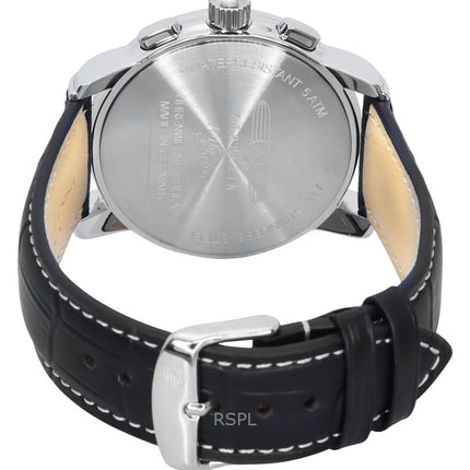Orologio da uomo Zeppelin 100 Jahre cronografo cinturino in pelle quadrante argento quarzo 86701