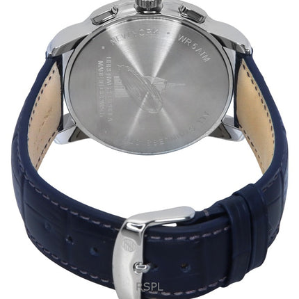Zeppelin New York Cronografo Cinturino in Pelle Quadrante Blu Quarzo 88783 Orologio da Uomo
