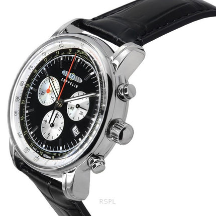 Zeppelin LZ 14 Marine Cronografo Cinturino in Pelle Quadrante Nero Quarzo 88882 Orologio da Uomo