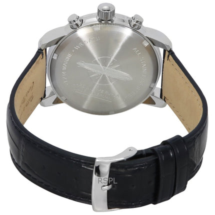 Zeppelin LZ 14 Marine Cronografo Cinturino in Pelle Quadrante Nero Quarzo 88882 Orologio da Uomo
