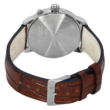 Orologio da uomo Zeppelin Mediterranean Moon Phase cinturino in pelle quadrante beige al quarzo 96365