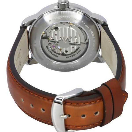 Orologio da uomo automatico 96665 con cinturino in pelle Zeppelin Mediterranee a cuore aperto quadrante beige