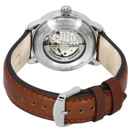Orologio da uomo Zeppelin Mediterranean con cinturino in pelle e quadrante beige automatico 96685